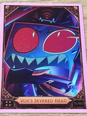Vox’s Severed Head 51/60 Foil Hazbin Hotel 2nd Edition Trading Card 51/60 PINK
